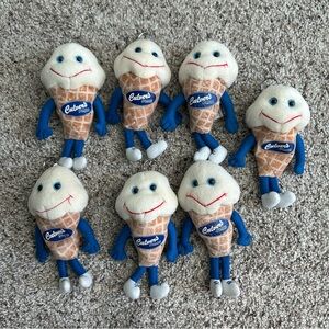 Lot 7‎ Culvers 1998 Scoopie Keychain 7" Plush Vanilla Ice Cream Cone Vintage